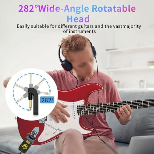 Silent Guitar Amplifier - Rechargeable 50 hours 282° Rotatable Head