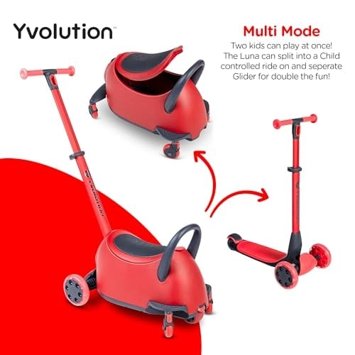 LUNA 3-in-1 Kick Scooter – LED + Seat