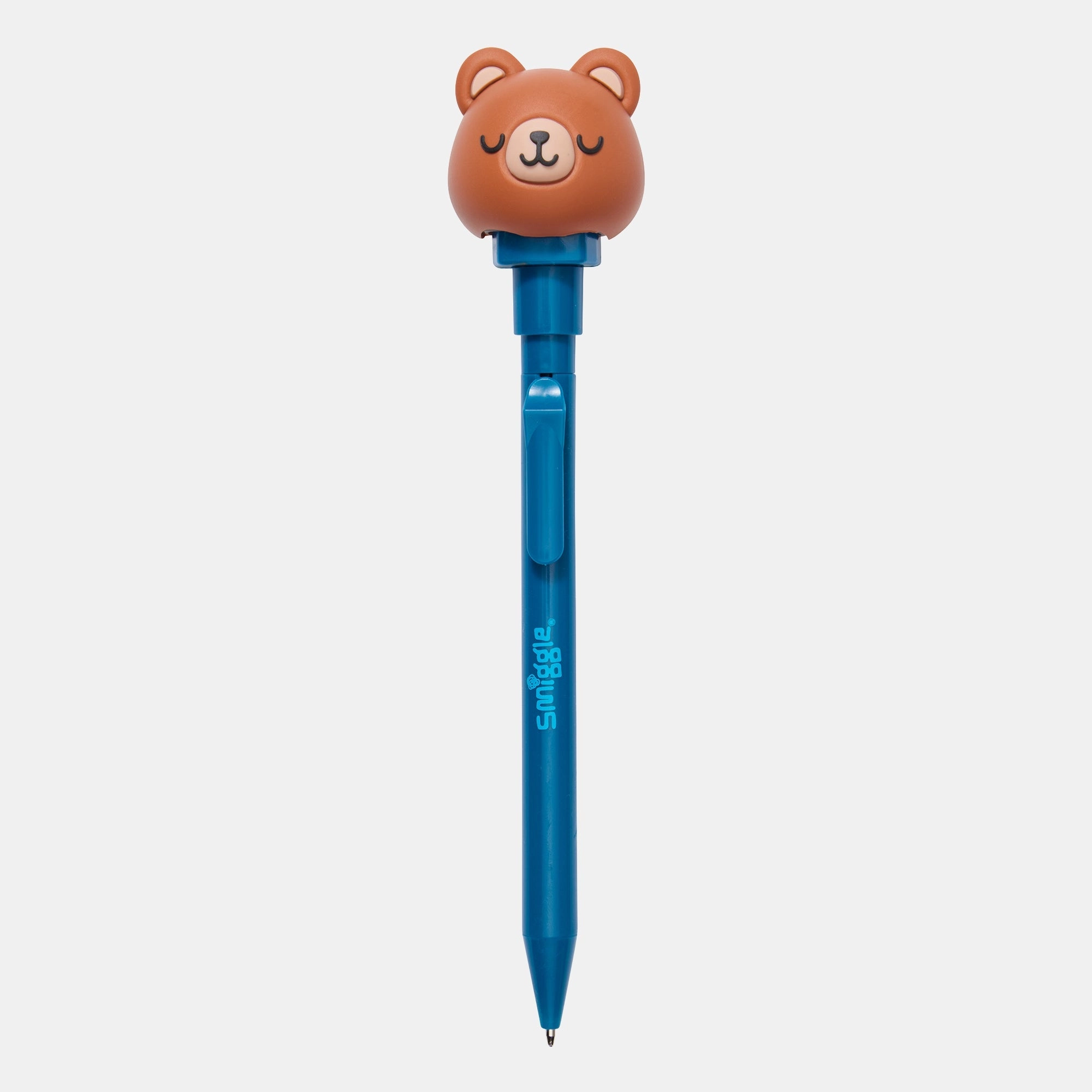 Smiggle Hide And Seek Pen - Scented Teddy Topper Blue Ink