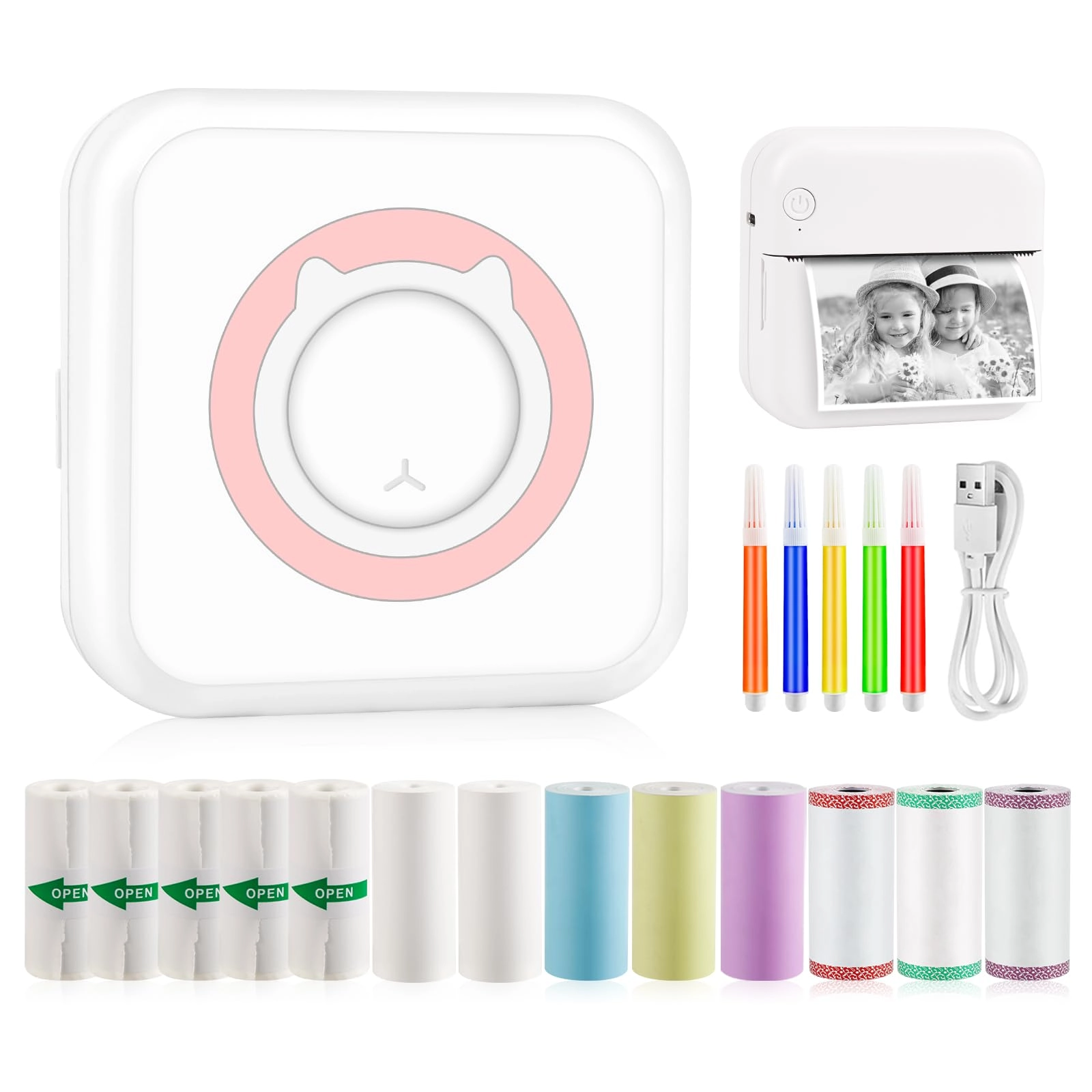 GuKKK Mini Photo Printer AM-WYT-DYJ-C15 - Thermal Bluetooth 1000mAh