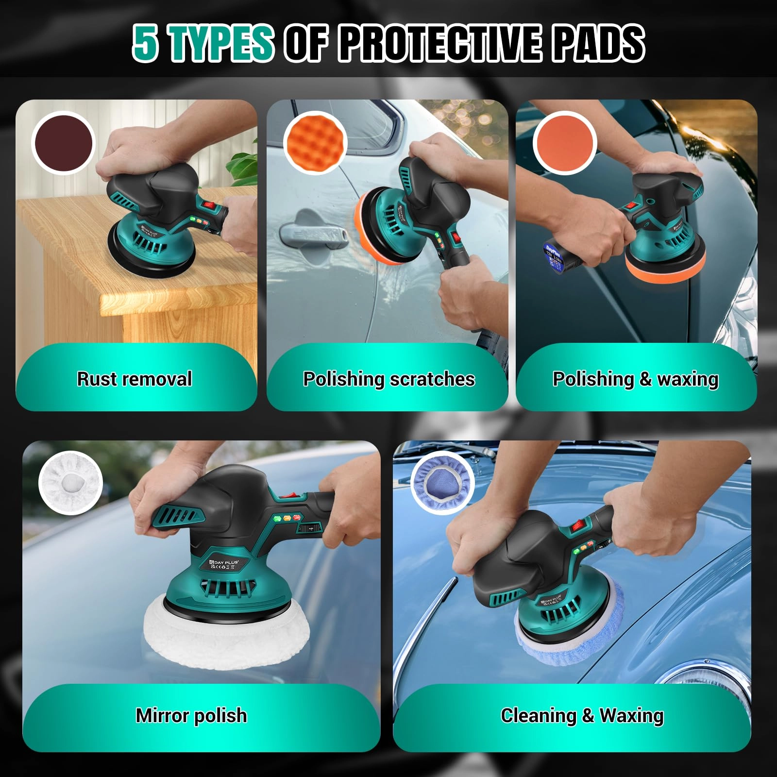 Cordless Buffer Polisher - 800W 125mm-150mm