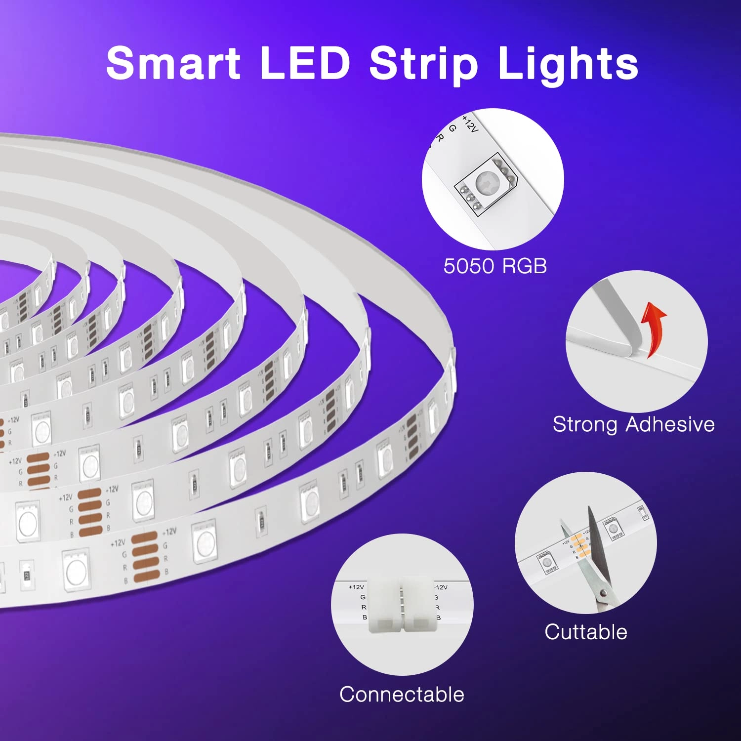 Smart IC LED Strip Lights - 65.6FT
