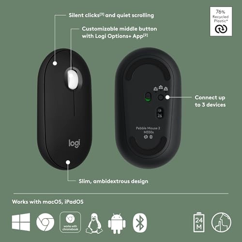 Pebble Mouse 2 M350s - Wireless