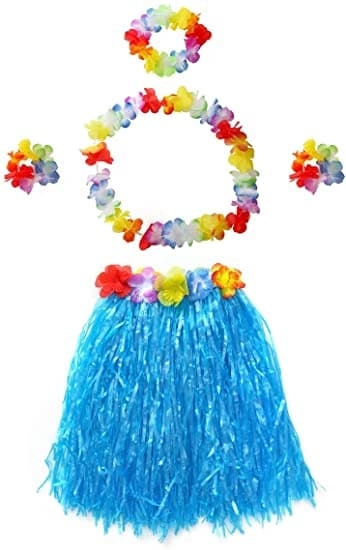 Party Time Trading LLC Hula Grass Skirts - 40cm 1 Set Girls Children Womens