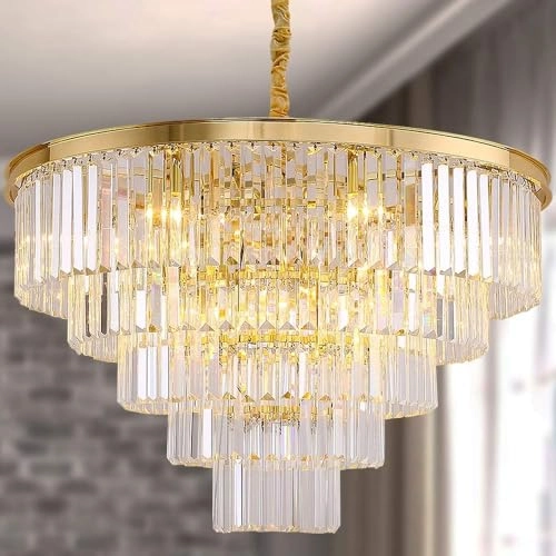 16 Lights Large Crystal Chandeliers - 3 Colors Temperature Adjustable