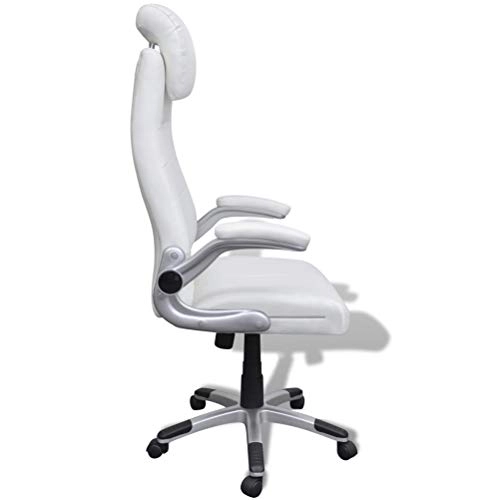 Desk Chair - PU Leather Brown High Back