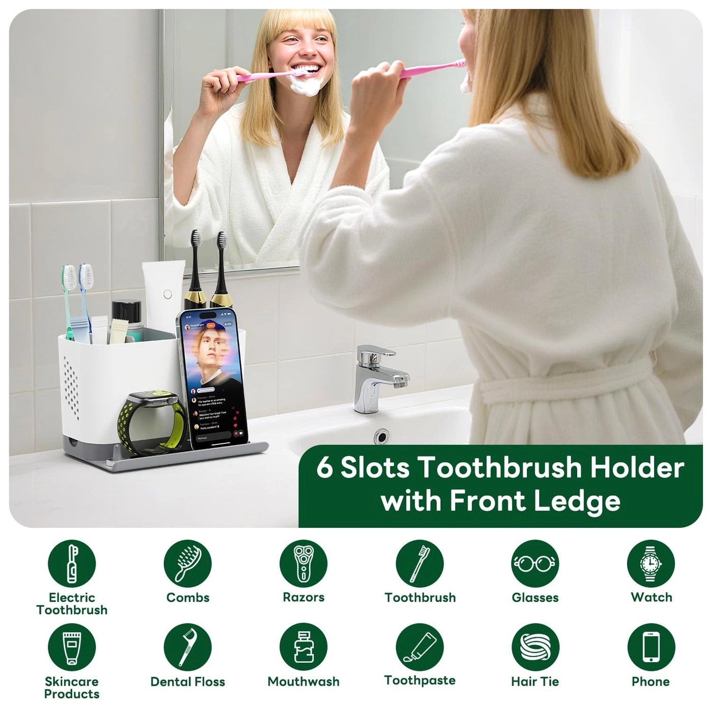 Toothbrush Holder - Countertop 6 slots