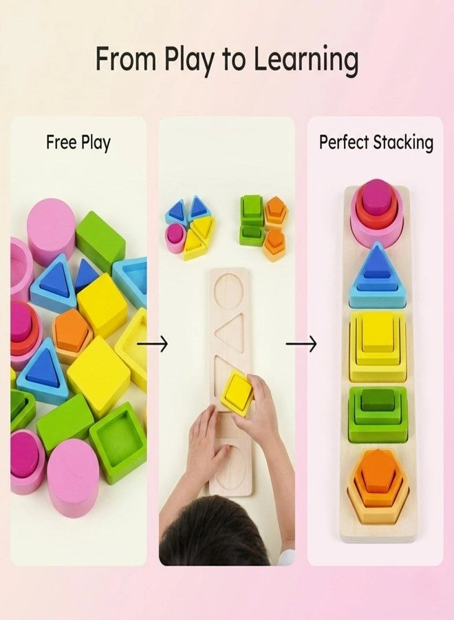 5 in 1 Wooden Shape Sorter - 1–3 Years