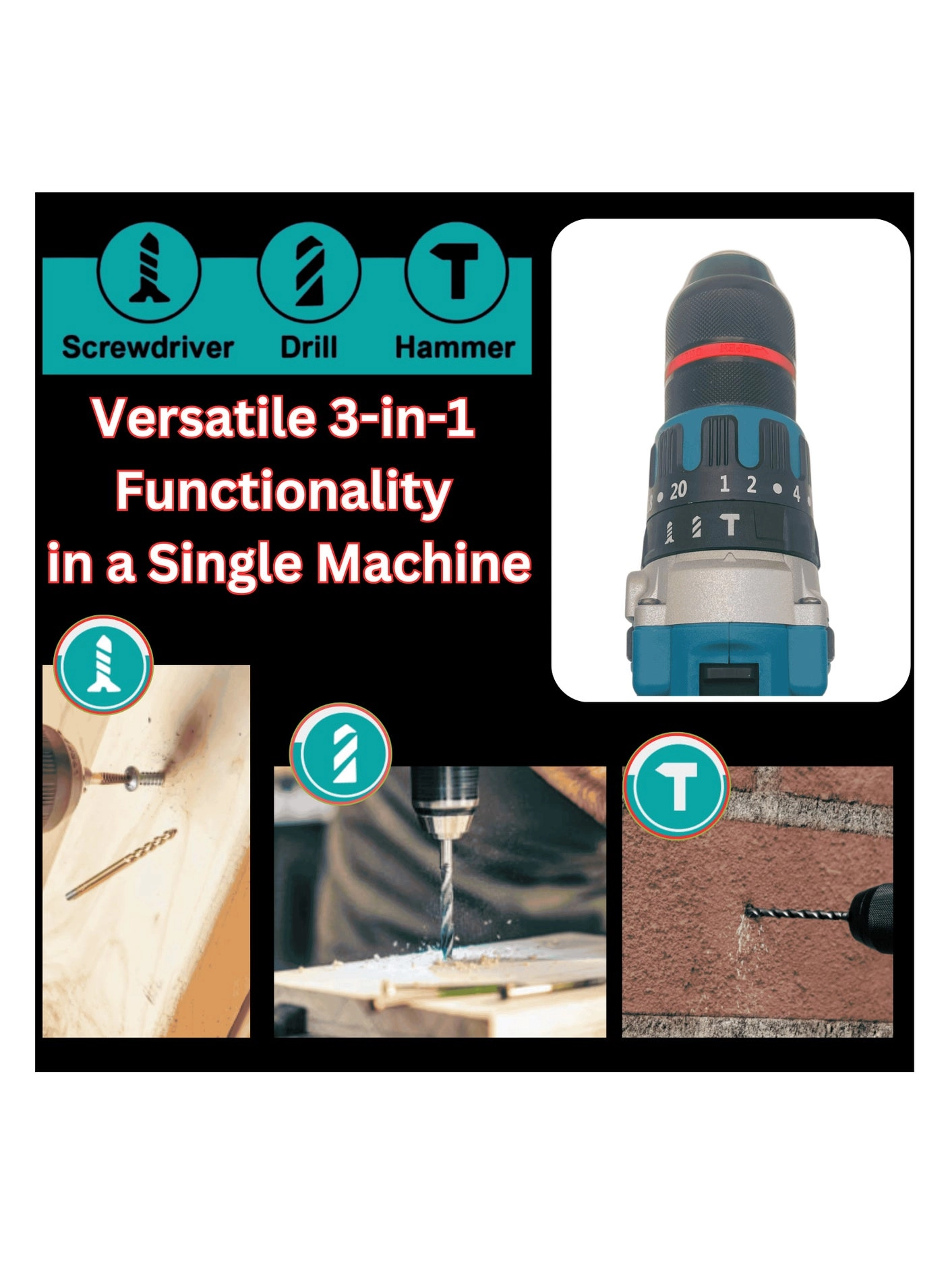 168VF Lithium Electric Drill - 168 Ampere-hour