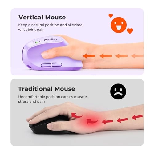 Ergonomic Vertical Mouse - Bluetooth, USB