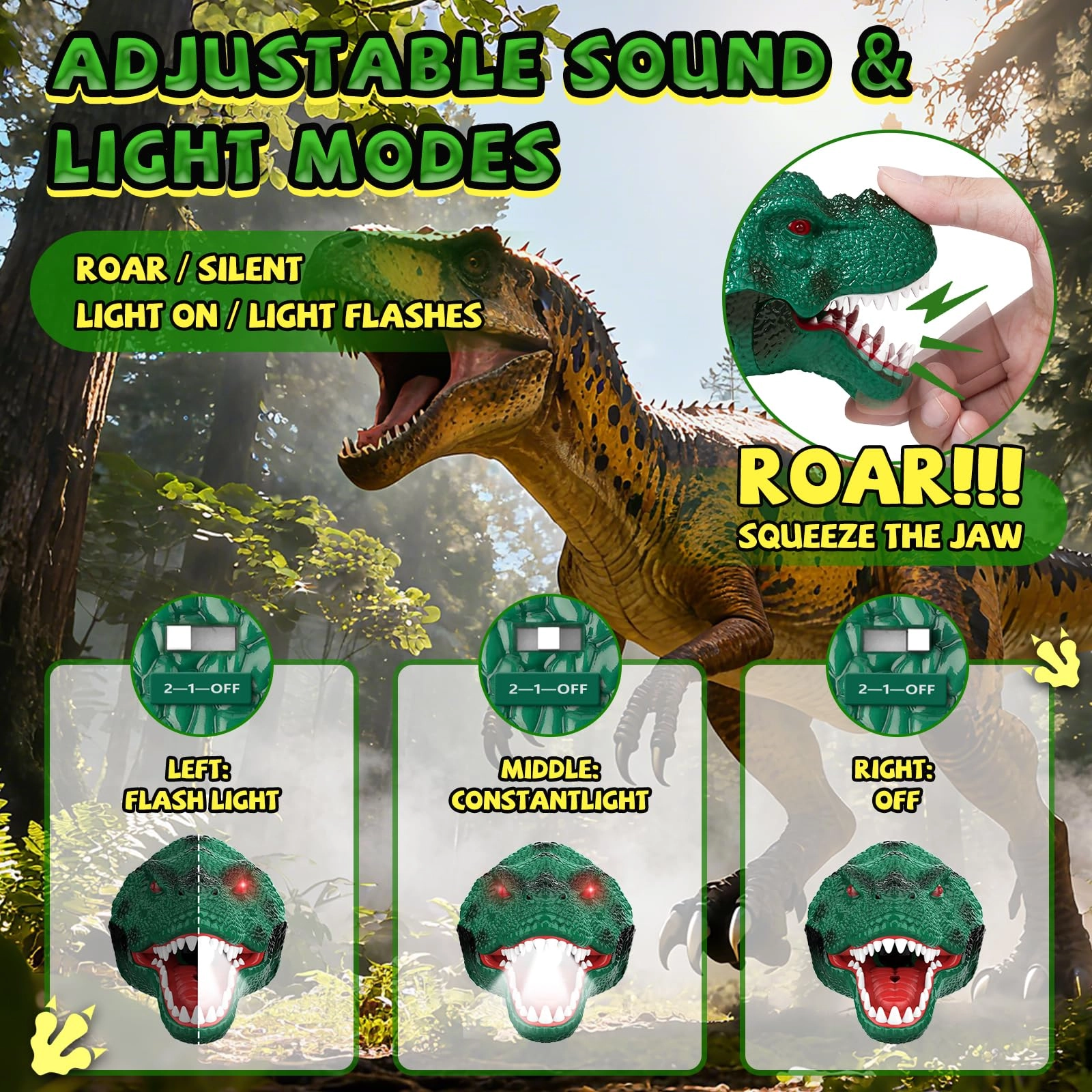 Dinosaur Headlamp Rechargeable (100lm)