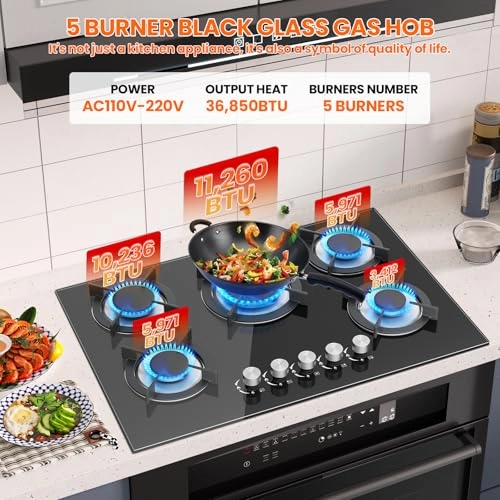 RQZ-Glass-UK Gas hob