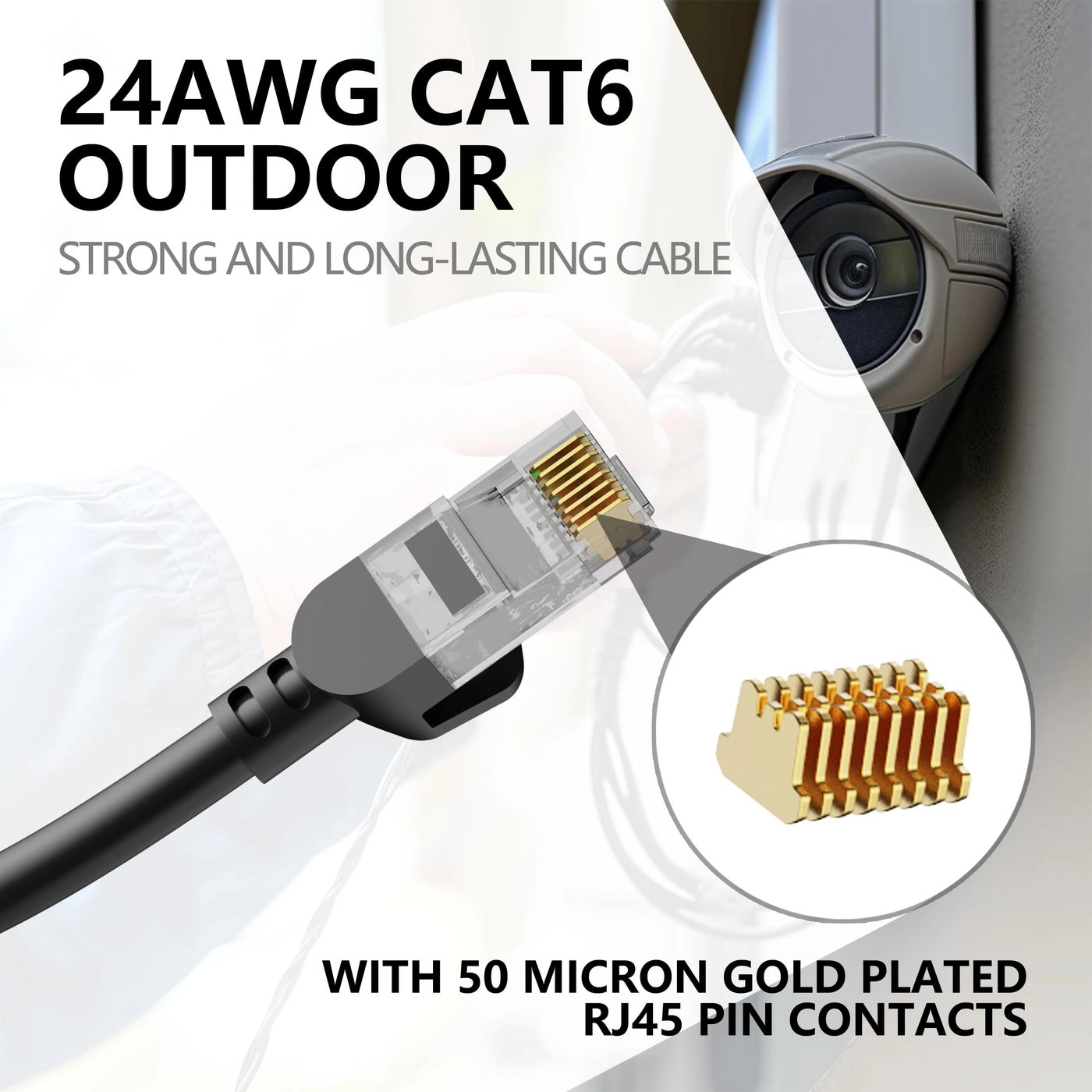Cat 6 Outdoor Ethernet Cable - 50 ft