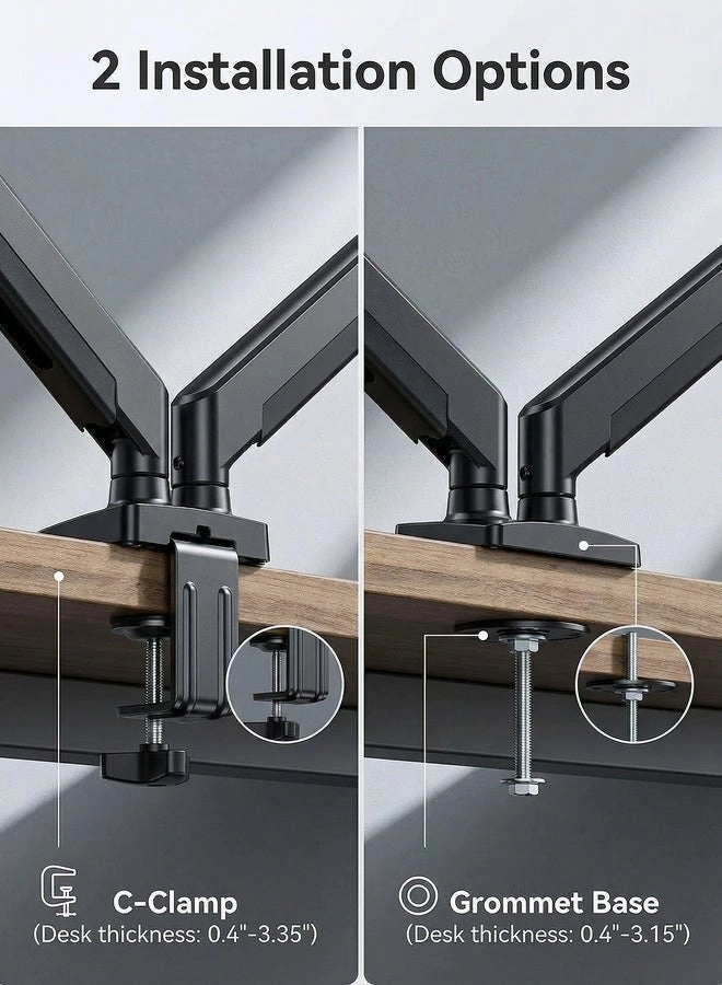Dual monitor arm - 14-34 inch 75x75mm/100x100mm