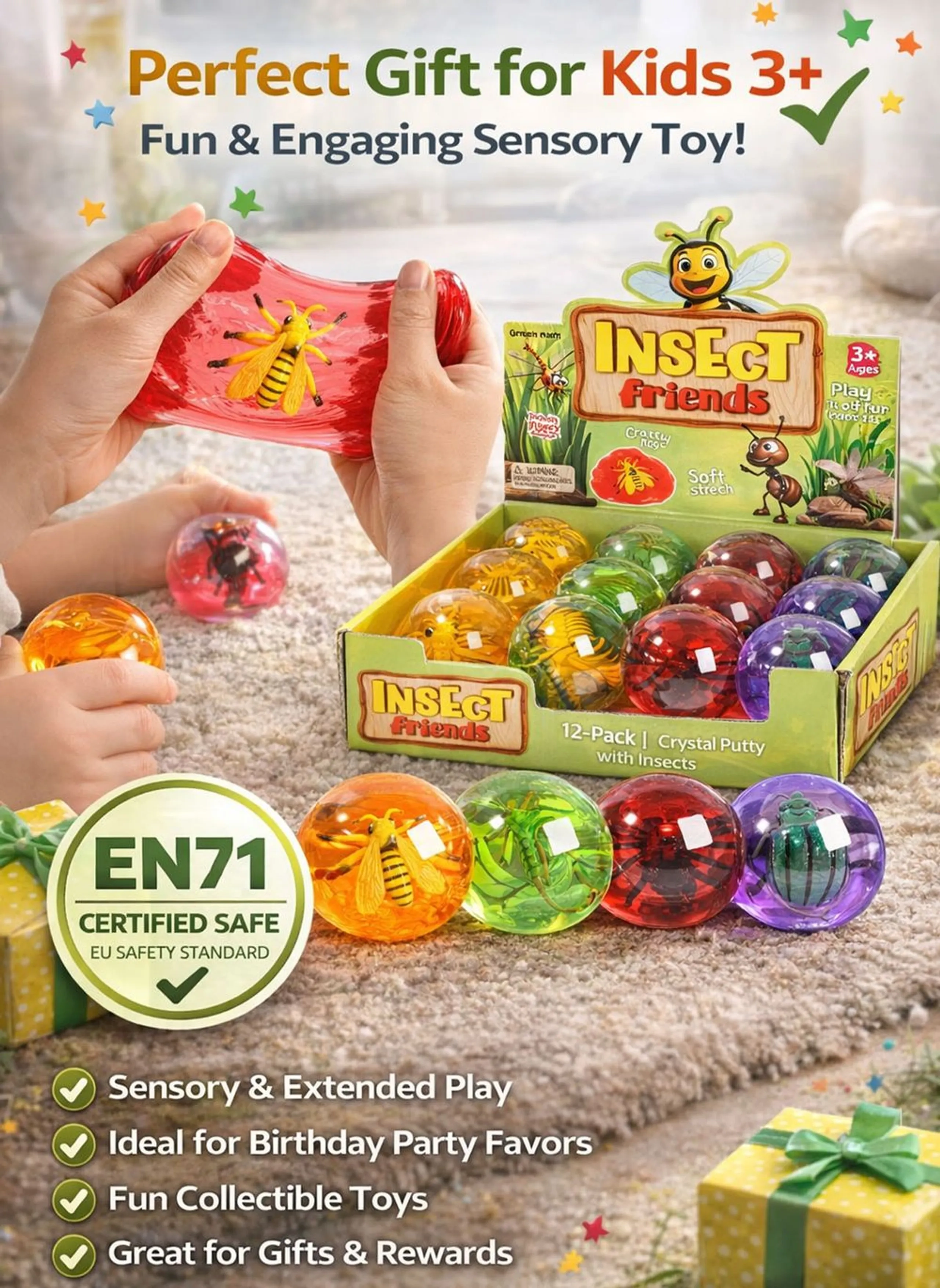 Insect Friends Crystal Putty - 3+ years 12 pcs