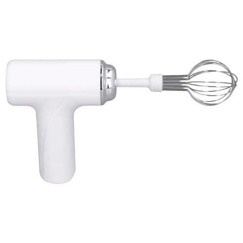 Cordless Handheld Mixing Whisk - 2 Interchangeable Whisks 3 Gears