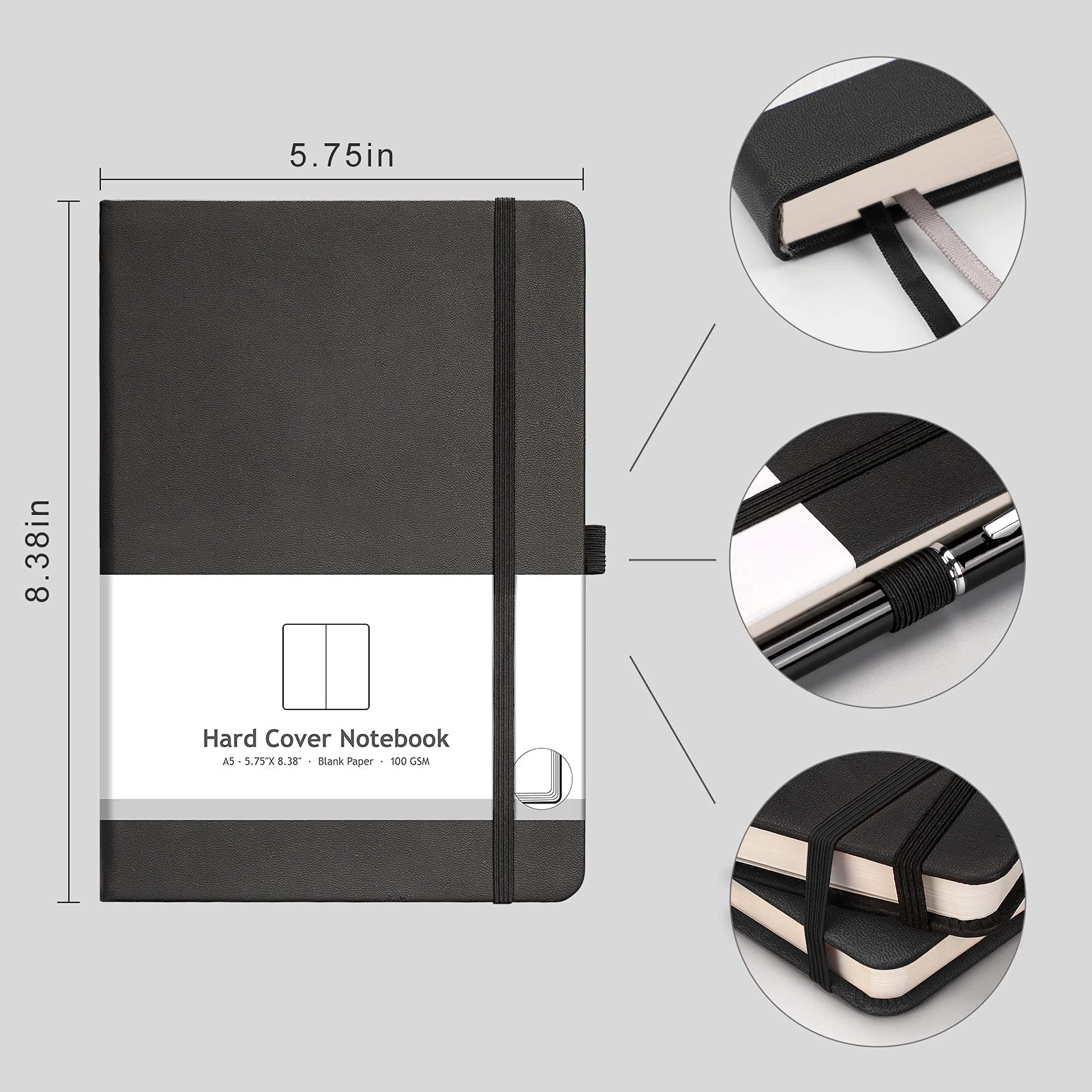 Blank Notebook A5 Hardcover - Blank 96 Sheets