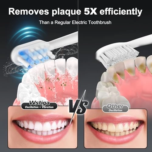 Sonic Electric Toothbrush - 60,000 VPM 73° Oscillation 50+ Days Battery Life