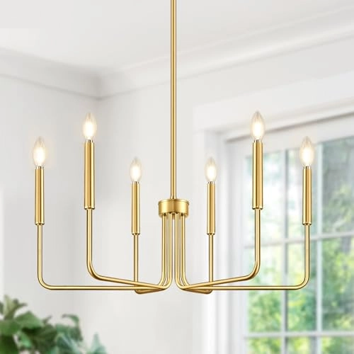 6-Light Farmhouse Chandelier - Black Indoor