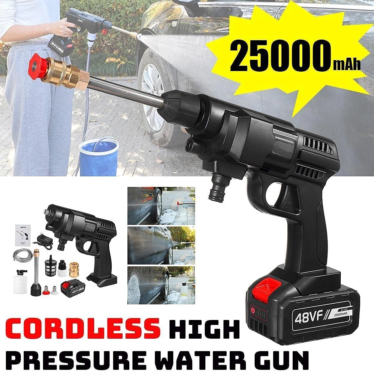 Portable Car Washer - Cordless 48V 25000mAh