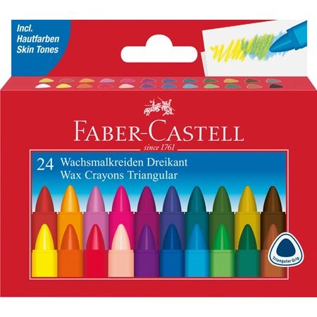 Faber-Castell Triangular Wax Crayons - 24pcs