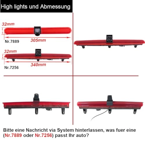 Brake light reversing camera - Night vision 628 x 586 pixels