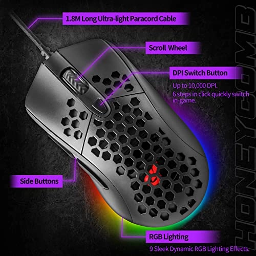 Tyrfing Honeycomb Shell Gaming Mouse - Wired Wireless