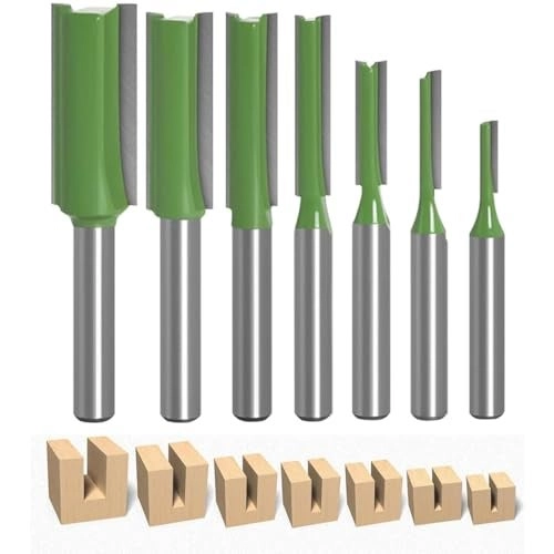 Tungsten Carbide Straight Dado Router Drill Bit Set - 3/4/5/6/8/10/12mm 1/4" 7PCS