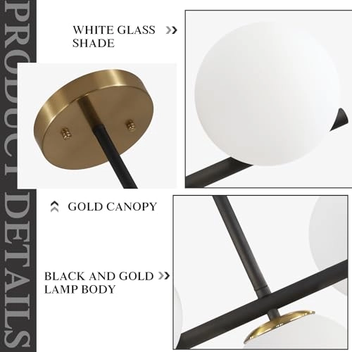 7-Light Glass globe chandelier - 43.3(110cm)