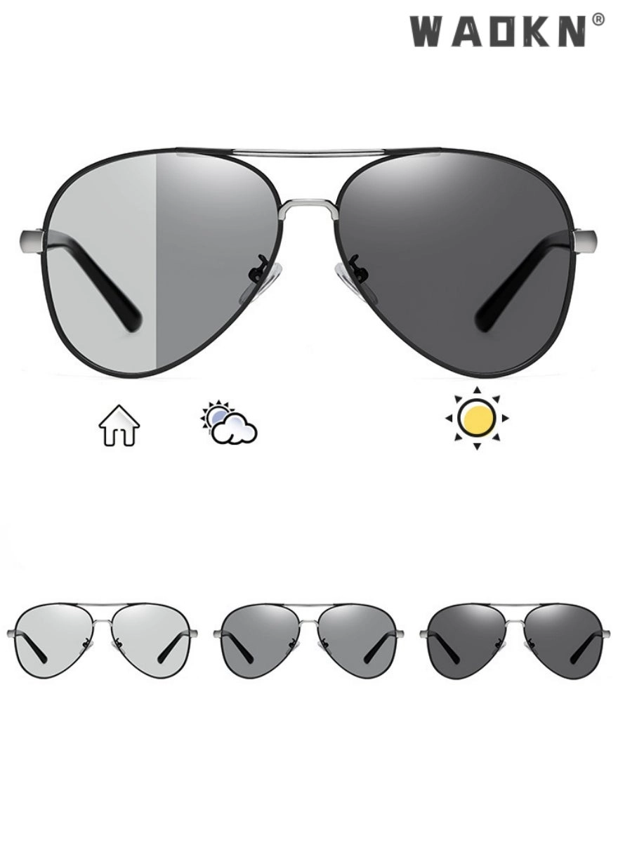 Aviator Polarized Sunglasses - 62 mm Black Gray