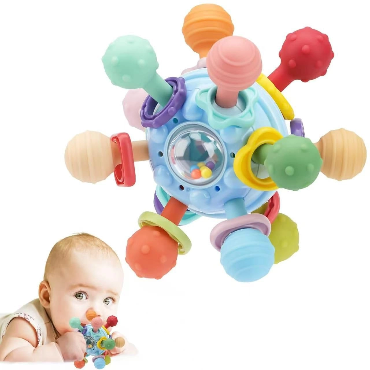2 in 1 Teether - Beech Wood, Silicone