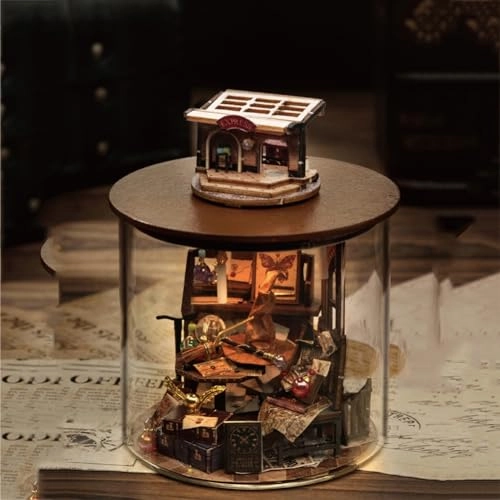 3D Wooden Puzzle Bookshelf Insert - Library of Books 1:24