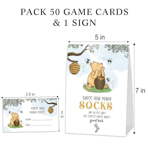 Winnie Baby Shower Game Cards - English Adult