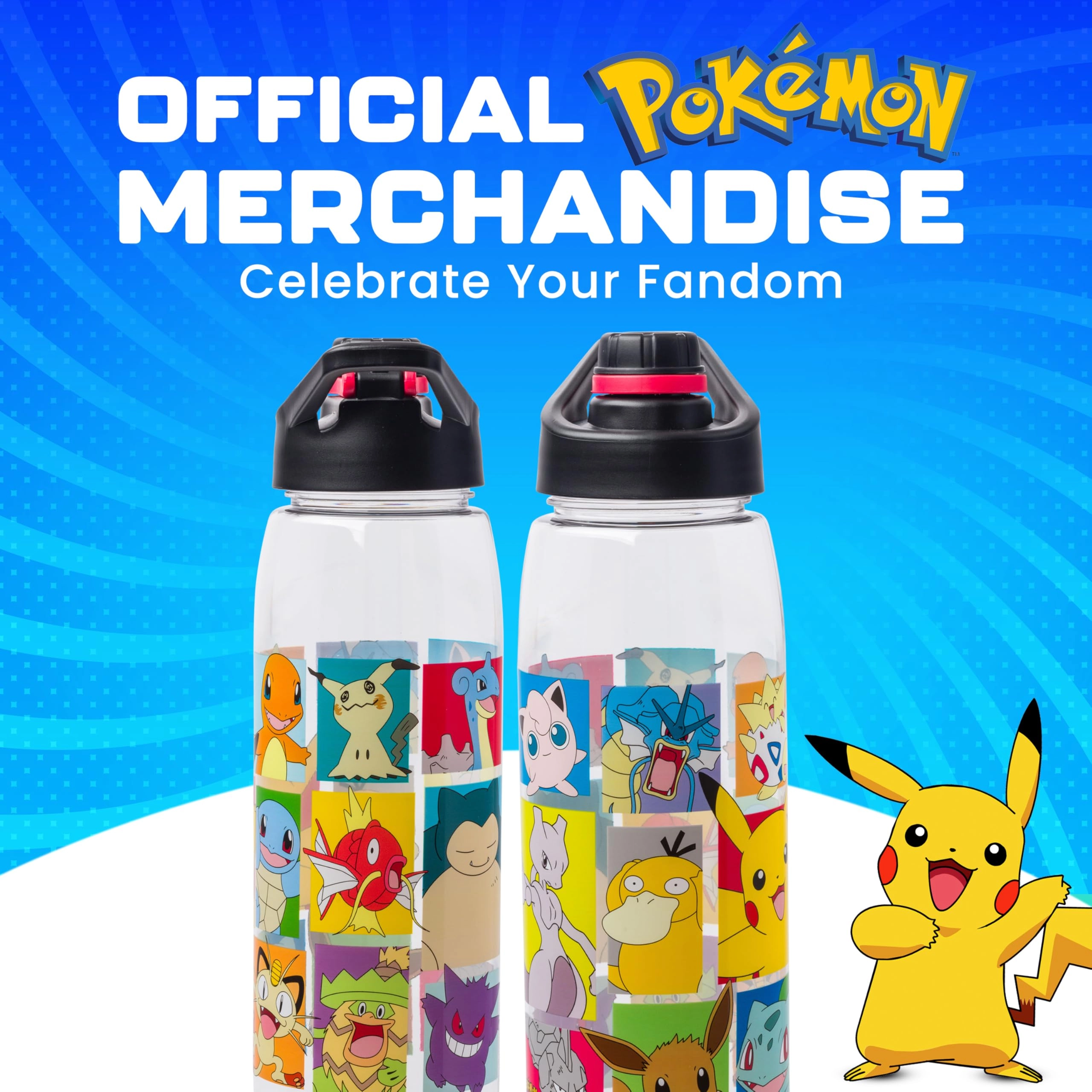Pokemon Water Bottle - Screw-On Lid