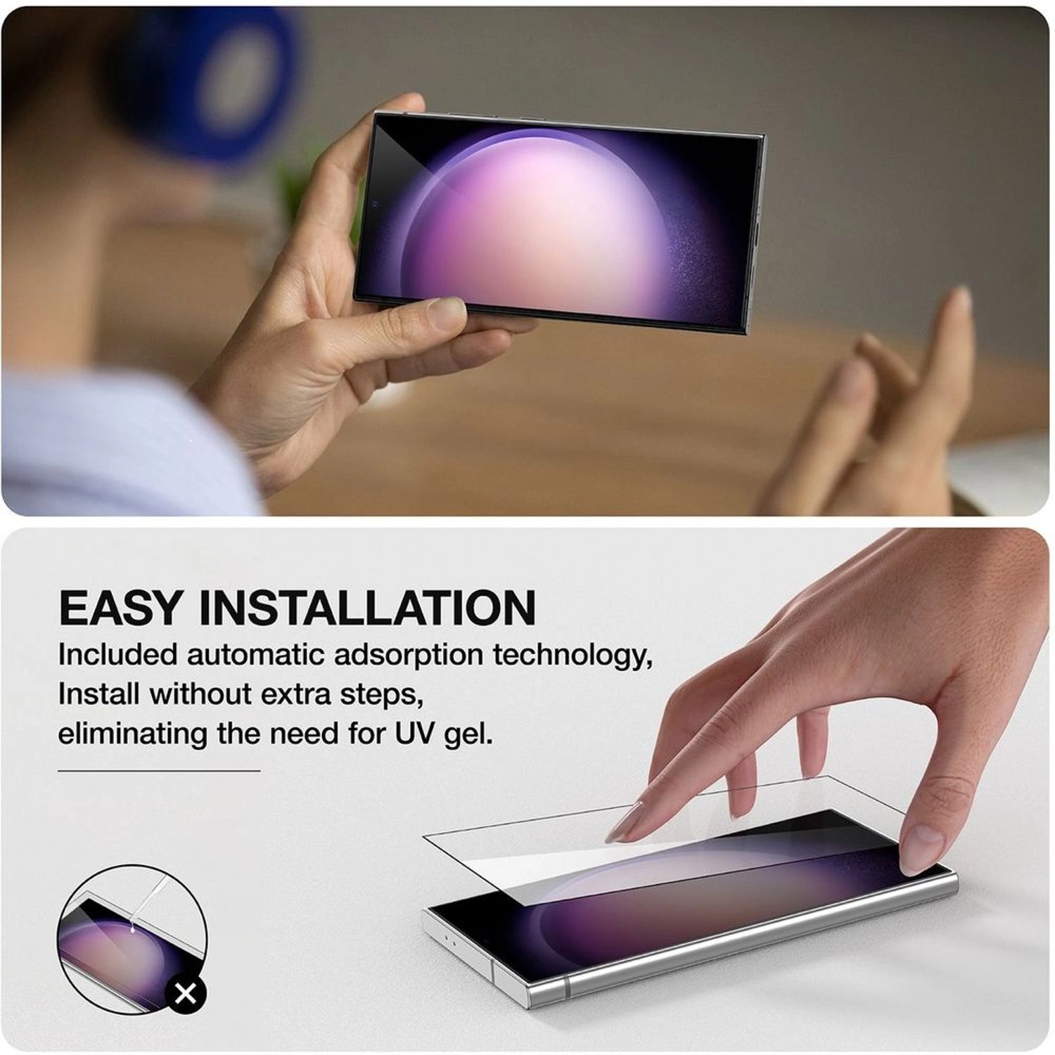 Clear Tempered Glass Screen Protector for Samsung Galaxy S24 Ultra