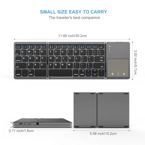 Foldable Bluetooth Keyboard - Touchpad Dual Modes Bluetooth
