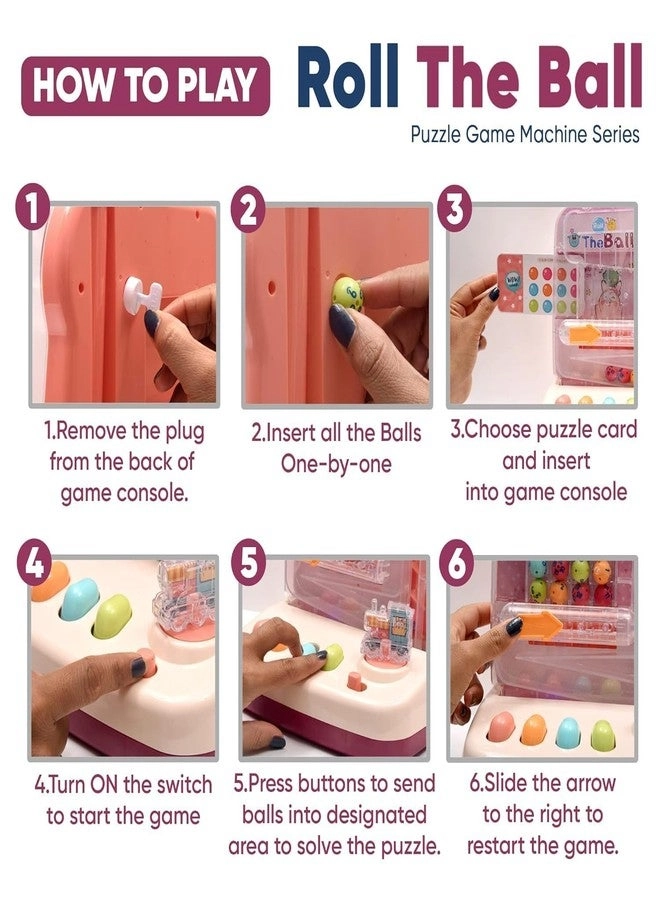 Roll The Ball - Age 3 4 5 6 7 12 Puzzle Cards & 12 Balls