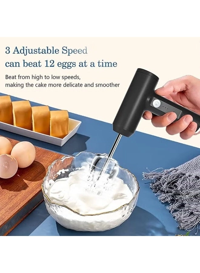 Cordless Hand Mixer - USB Rechargeable 3-speed 304 Stainless Steel