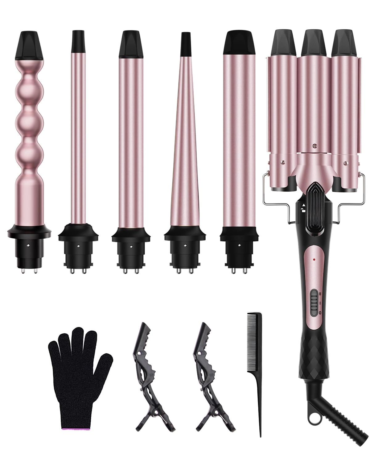 6 in 1 Curling Iron - 0.35"-0.75"-1"-1"-1.25"-1.5"