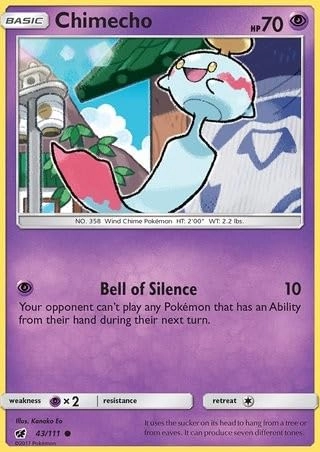 Pokémon Chimecho 43/111 - 1pcs + Toploader