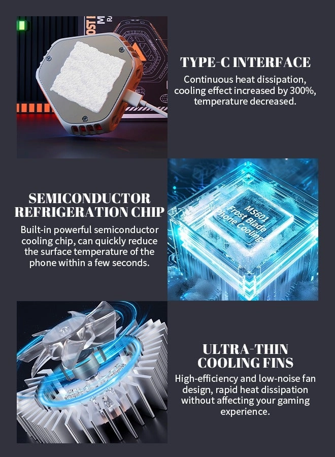 Mobile Phone Radiator - Ultra-Thin Magnetic Cooling Fan iPhone14/15/16Pro