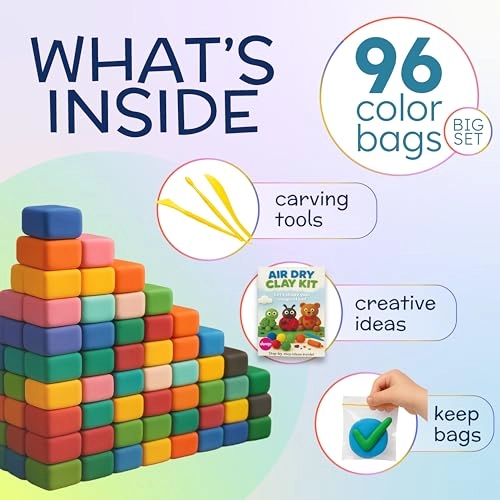 Air Dry Clay Kit - Clay 96 pcs.