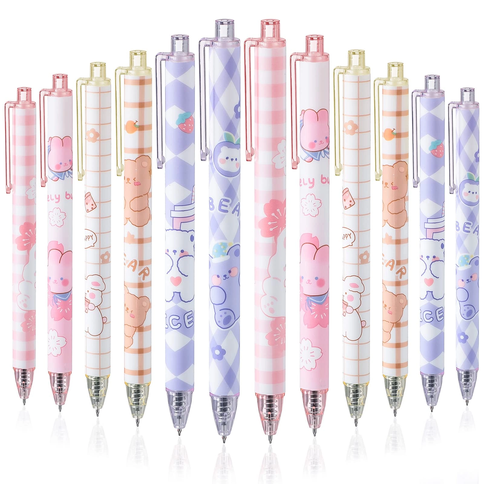 qualirey Kawaii Gel Ink Pen - 12 pieces 0.5mm