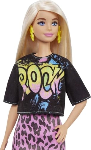 Barbie Fashionistas Doll #155 - Long Blonde Hair Rock Graphic T-Shirt Ages 3+