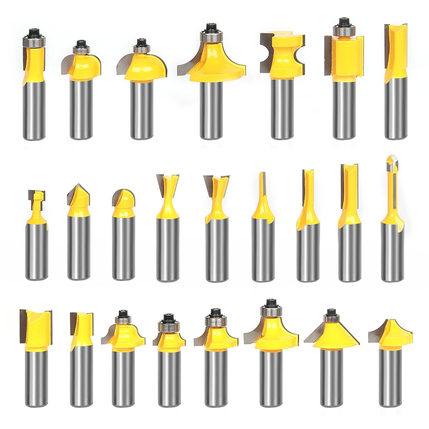 Router Bits Set - 1/2 Inch 24 Pieces