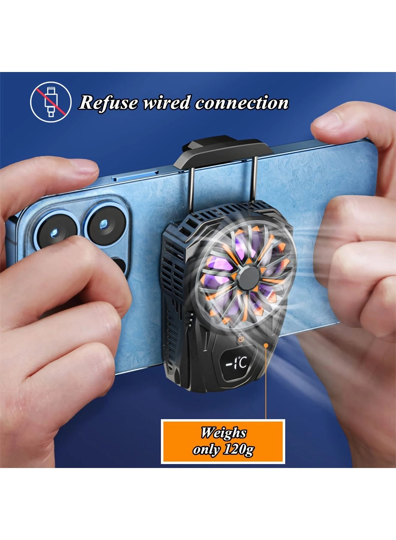 Phone Cooler - iPhone Samsung Moto LED Temperature Display