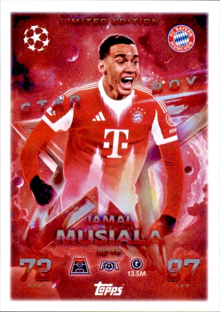 Topps Match Attax 2025 2026 Jamal Musiala Starboy Limited Edition