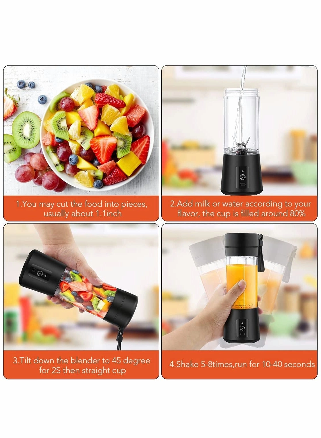 Portable Blender - USB Rechargeable 6-Blade
