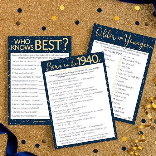 Who Knows Best + Older or Younger + Born in the 1940s Trivia - Adult 3 pieces