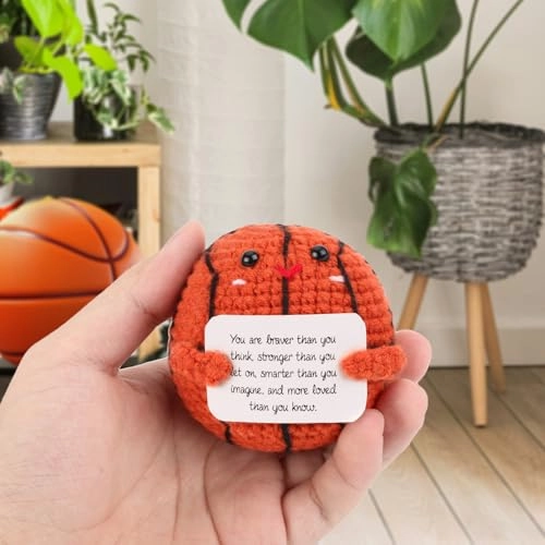 Crochet Positive Basketball Doll - 6.5 x 6.5 x 6.4 cm